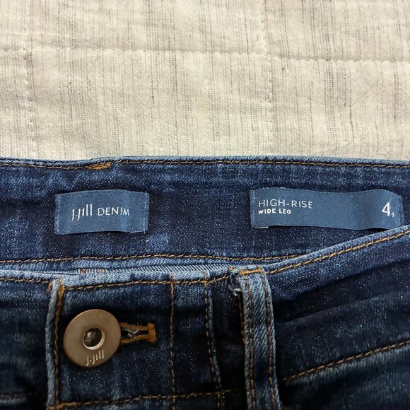J. Jill High-Rise Angled-Pocket Wide-Leg Jeans Vintage Wash Tall 4 - Picture 7 of 8